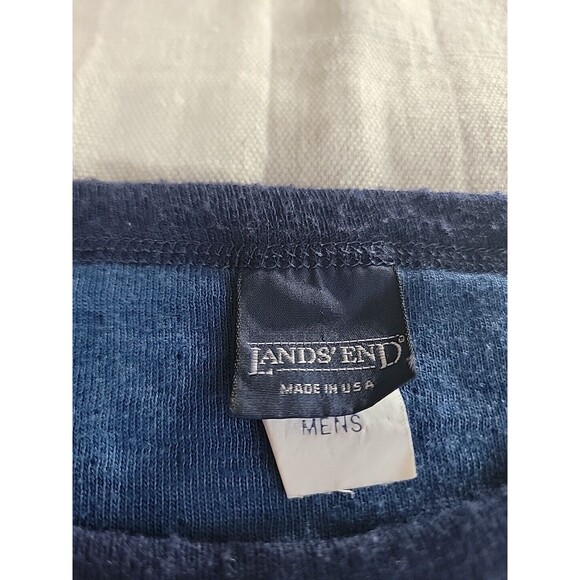 Lands End Mens XL Sweater Pullover Crew Neck Wool Blend Knit Dark Blue USA VTG - Picture 2 of 12